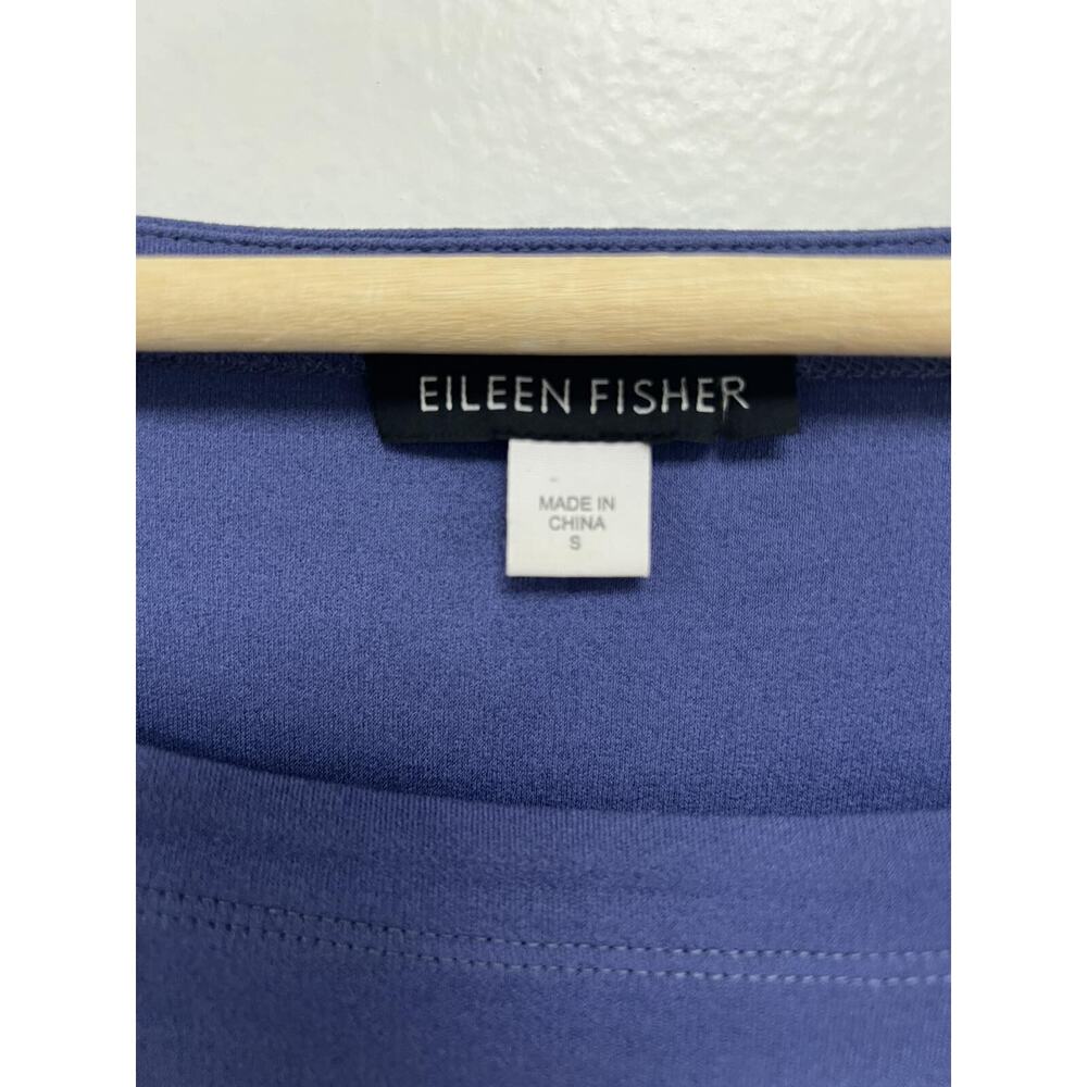 EILEEN FISHER Women Interlock Scoop Neck Sleep Tee Silk Navy Small A001922 - Picture 3 of 7